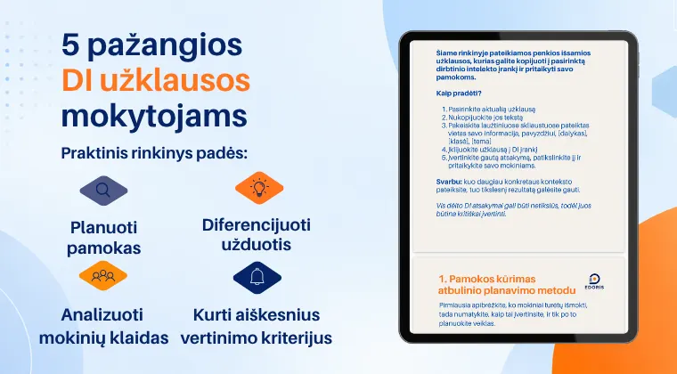 Nemokamas PDF gidas: 5 pažangios DI užklausos mokytojams